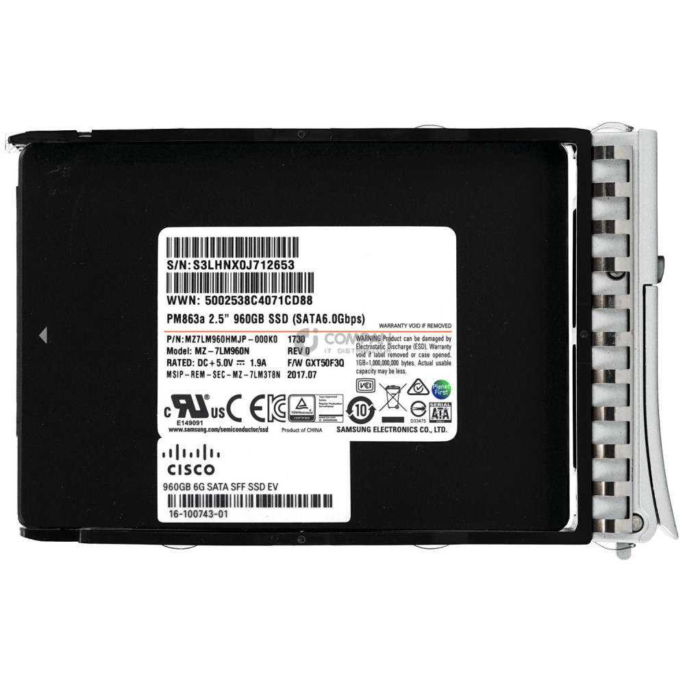 UCS-SD960G61X-EV CISCO 960GB 6G SATA SSD 2.5 SFF FOR USC-C240 M5